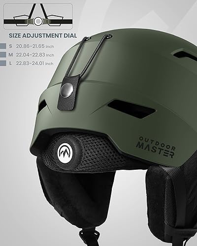 OutdoorMaster Ski & Snowboard Helmet Set with OTG Ski Goggles for Adults