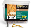 Deck Plus Wood Screws, #8 x 1-5/8in, 5lb Box, 735 Pieces, Tan