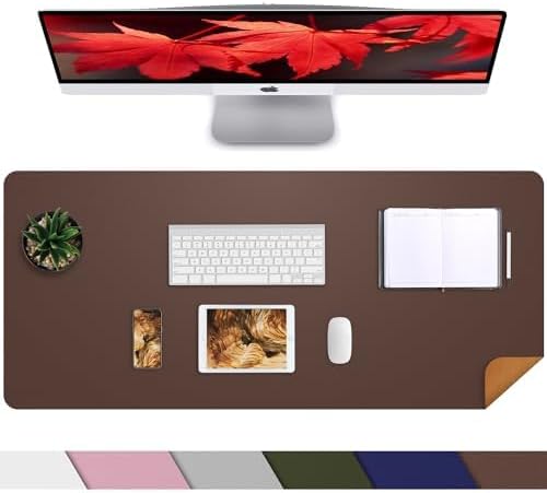 AFIING Cork Desk Mat 31.5" x 17", Coffee,Desk pad Protector
