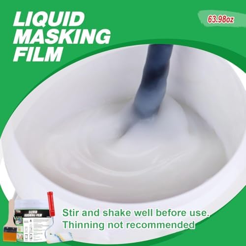 E-SDS Masking Liquid Tape, 64 fl.oz Transparent Peelable Coating for Window