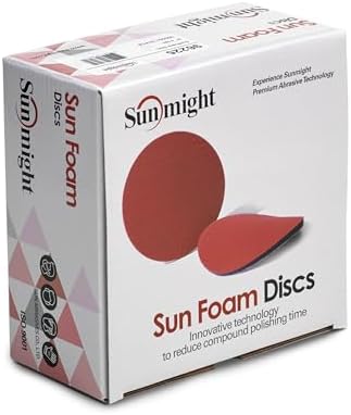 Sunmight Sunfoam Grip No Hole 6 Inch Sanding Discs - 5000 Grit Wet Dry Sandpaper for Car Paint, Headlight, Metal, Wood - Hook & Loop for Orbital & DA Sanders - Polishing & Finishing Abrasive (10 Pcs)