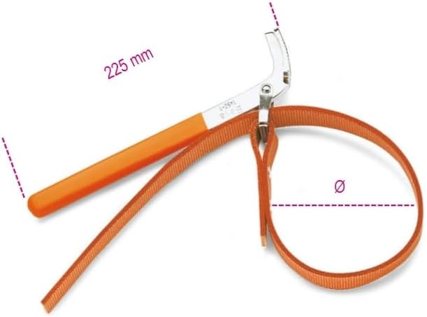Beta 1490/1 Strap Wrench for Oil Filters, 160mm Max