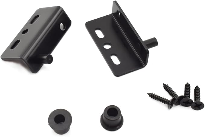 2 Sets Pivot Hinges Black Heavy Duty Concealed Shaft Door Hinges with Bushing for Wood Doors, Drawers, Furniture Cabinets, Wardrobe, Showcase, etc