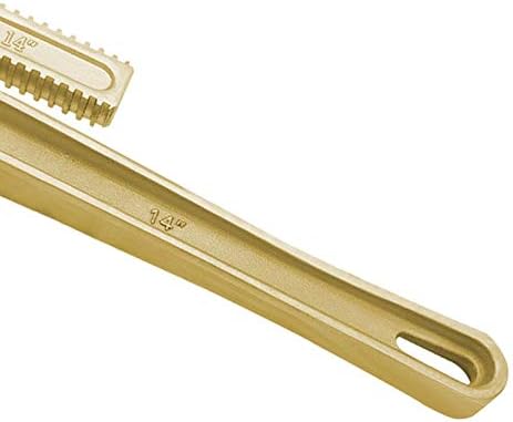 WEDO Pipe Wrench 50 * 350mm,Non-Sparking Pipe Wrench,Spark-Free Straight Plumbing Wrench,Aluminum Bronze