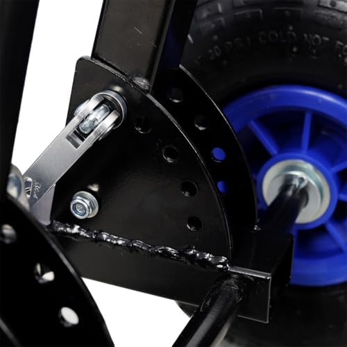 Snow Shovel with Wheels for Driveway, 29 Inch Heavy Duty Wheeled Snow Pusher with Adjustable Handle & Multi-Angle Blade, Steel Snow Plow for Sidewalk, Patio, Yard