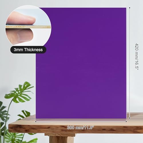 ROBOTIME 7-Pack Double-Sided Colored 1/8" Plywood Sheets - 12 x 16 x 1/8 Inch - Roller-Coated Solid Color 3mm Craft Wood Sheets for Laser Cutting, Engraving & Wood Burning - Assorted Colors