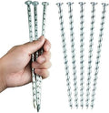 10-Inch Spiral Metal Landscape Stakes - Galvanized and Rustproof - 30pcs Round Anchoring Spikes for Paver Edging, Artificial Turf, Weed Barrier and More