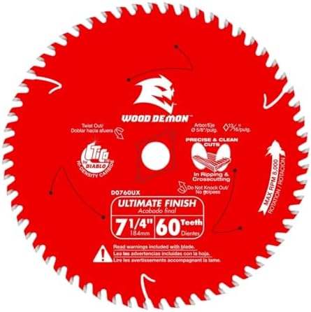 Diablo Wood Demon Carbide Circular Saw Blade - 7-1/4" Diameter