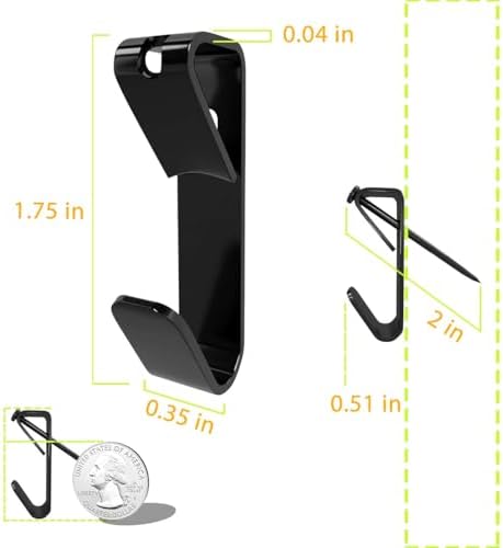 Picture Hangers Heavy Duty, Extra Thick, 100 lb, Decorative Hanging Hooks Hardware for Drywall and Plaster Walls with Large Nailers and Nails, Painting, 20pcs, Black
