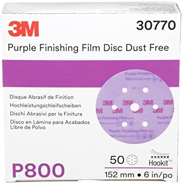 3M 30770 Hookit Purple 6" P800 Grit Dust-Free Finishing Film Disc