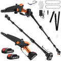 2 IN 1 8" Mini Chainsaw & Pole Saw Battery Powered with 2 x 21V Batteries
