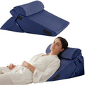 Bedluxe Wedge Pillow Set for After Surgery, Orthopedic Bed Wedge, Navy