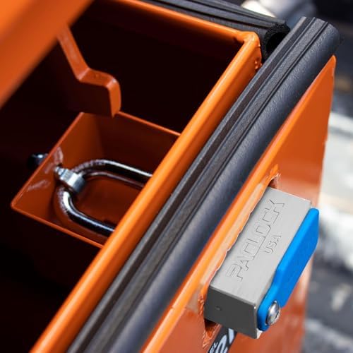 PACLOCK's 10-Series Universal Jobsite Box Lock, High Security Rotating Disc, Manufacturer-Controlled Key Assigning, Exclusive Key Number, U-Pick! Keyed Alike w/ 1 Key, Silver