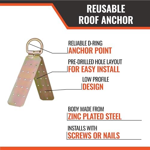 Malta Dynamics Reusable Roof Anchor 8PK – OSHA & ANSI Compliant Temporary Roof Fall Protection Anchor – Lightweight, Roof Safety Anchor with Durable Aluminum with 5,000 lb. Breaking Strength