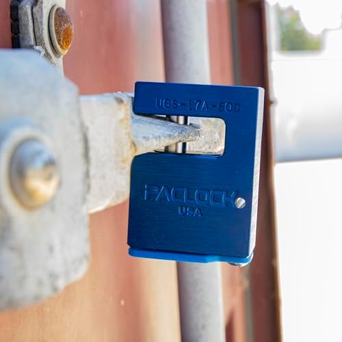 PACLOCK's BL17A-600 Block-Lock High Security 6-Pin Cylinder, One Lock Keyed to a Number U-Pick! w/ 2 Keys, Blue Anodized Aluminum