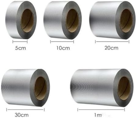 Waterproof Tape Butyl Tape Aluminum Foil Tape Butyl Tape Aluminum Foil Butyl Rubber Tape High Temperature Super Resistant god kvalitet Self Adhesive Wall Crack Roof Pipe Repair(5cmx10 Meters)