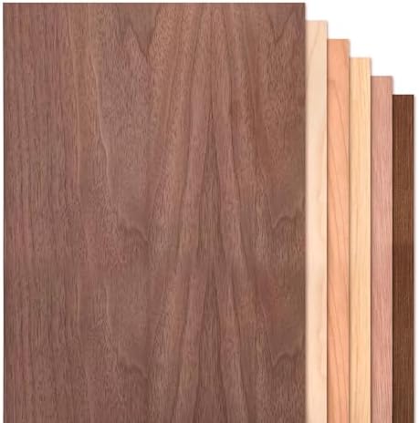 Proflex Variety Pack Plywood 6pcs, 1/8" x 12” x 24” Real Wood Plywood Sheets Premium “A” Grade with Smooth Sanded Finish, Perfect for Laser Cutting & Engraving, Crafts, and DIY