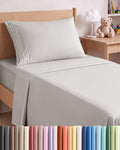 Twin XL Size 3 Piece Sheet Set - Breathable & Cooling Sheets - French Grey