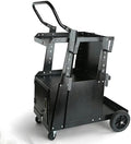 Welding Cart, 2-Tier Heavy Duty Welder Cart with 265LBS Load Capacity, Lockable Anti-Theft Cabinet, Dual Cylinder Slots & Safety Chains, 360° Swivel Wheels for TIG/ARC/Plasma Cutters