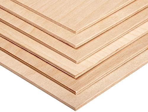 3MM 1/8" x 12" x 12" Baltic Birch Plywood – B/BB Grade (6pk) Perfect for Arts and Crafts, School Projects and DIY Projects, Drawing, Painting, Wood Engraving, Wood Burning and Laser Projects