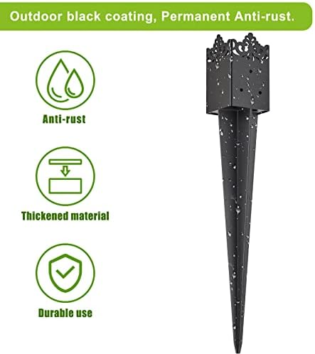 Insaga Decorative 4x4 Fence Post Anchor Heavy Duty Ground Spike Mailbox