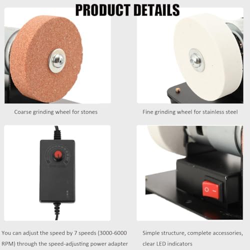 Mini Bench Grinder Electric Benchtop Sander, 96W Electric Grinding Machine