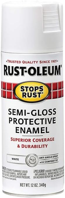 Rust-Oleum 7797830-6PK Stops Rust Spray Paint, 12 oz, Semi-Gloss White, 6 Pack