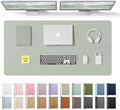 YSAGi Leather Desk Protector, Office Mat, Large Mouse Mat, Non-Slip PU Leather Blotter, Laptop Desk Pad, Waterproof Writing Pad for Office and Home (Grayish Green, 47.2" x 23.6")