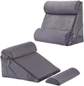 Bedluxe Adjustable 4pcs Bed Wedge Pillow Set, Memory Foam Wedge Pillows Post Surgery for Back, Neck, Leg Pain Relief, Pillow Wedge for Sleeping, Sitting up in Bed, Acid Reflux and GERD, Velvet