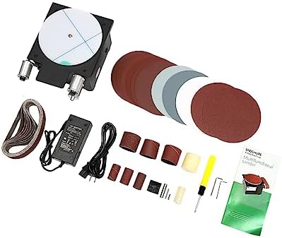 Mini Belt Disc Sander, 3-in-1 Multi-function Sander，Adjustable Speed Electric Sander，6-Inch Sanding Disc and 1.2 x 15-Inch Sand Belt Bench Grinder Fit for DIY Grinding of Metal, Wood, Aluminium