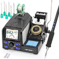 WEP 982D SE 200W 1S Heating Precision Soldering Iron Station for Electronics Repair & DIY with 7 C245 Tips, 194°F-842°F, 4 Preset Channels, Auto Temp. Calibration, Sleep Mode, °C/°F, ESD Safe