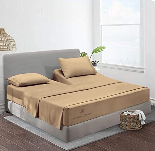 JS Sanders Collection Split Head Sheet Set King Size,Taupe