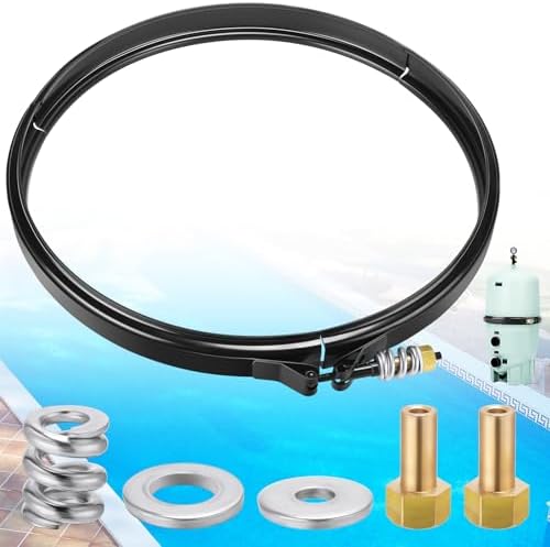 JaGely 190003 Pool Filter Tension Control Clamp Kit Compatible with Pentair, Fns Plus, Clean and Clear Plus with 194997 Machined Nut Replacement and 53108900 Spring Barrel Nut Part for Pool Spa Filter