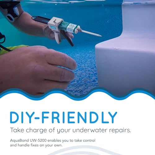 Swimming Pool Epoxy Repair Kit | Waterproof Epoxy Putty | Pool & Spa Repair | Easy DIY | Underwater Sealant for Cracks & Leaks | Concrete, Fiberglass, PVC | DMK-5200 50ml (1.7 oz) Kit | Gray