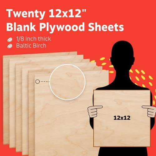 Artlicious Baltic Birch Plywood 20 Pack for Laser Cutting Engraving