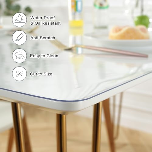 LovePads Clear Desk Mat 16 x 42 Inch, 1.5mm Thick Clear Table Protector, Waterproof Plastic Table Cover Protector, PVC Desk Protector Mat, Vinyl Desk Cover for Desktop & Coffee Table