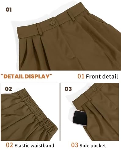 KICZOY Women Casual Wide Leg Dress Pants High Waist Lightweight Flowy Pants