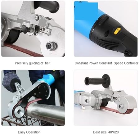 Belt Sander, Handheld Electric Hand Held Tube Metal Sand Belt Grinding Polisher(220)