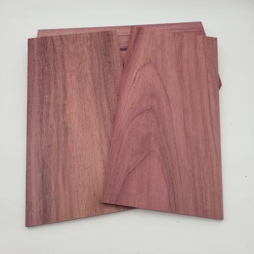 Purpleheart Wood 4 Pack Hardwood Project Board Blanks, 12 x 6 x 1/4 inches, Unfinished Lumber Planks for DIY Crafts, Carving, Laser Engraving or Scroll Saw - Exotic Thin Wood