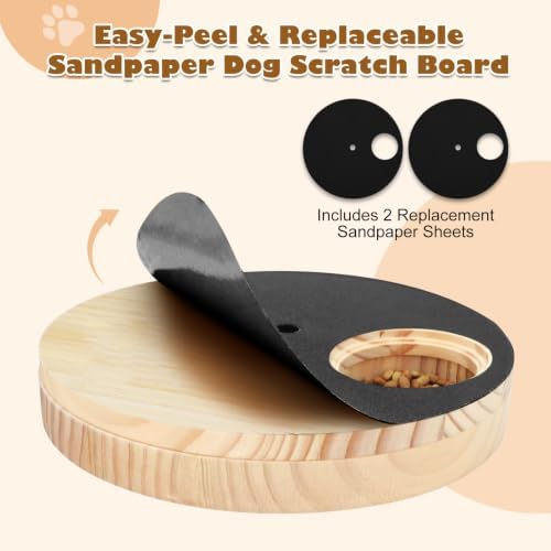 Dog Nail Scratch Board - Adjustable Speed Dog Nail File Toy with Treat Box
