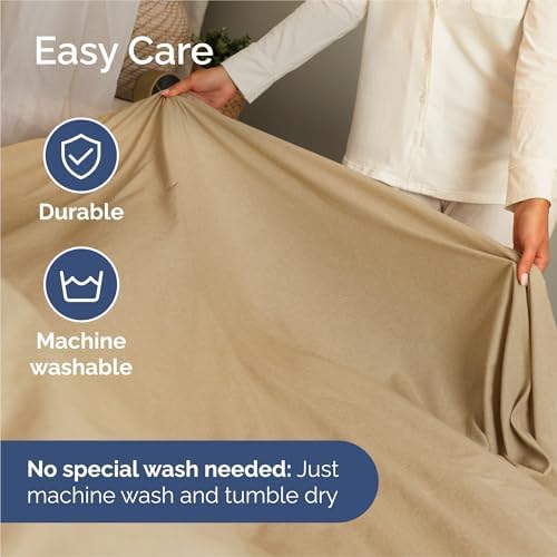 King Size 4 Piece Sheet Set - Breathable & Cooling Sheets - Heathered Tan