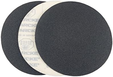 7 Inch Premium Sanding Discs, 50 Pack Hook and Loop Sandpaper, 320 Grit Grinder Sanding Disc, No Hole Black Silicon Carbide Sandpaper Discs for Stone, Metal, Wood, Floor, Paint and Plastics