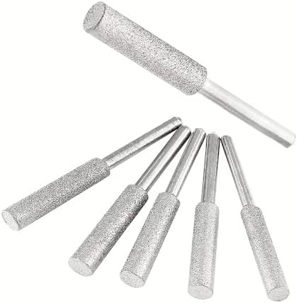 6-40mm Diamond Grinding Wheel Cylinder Shape, 240 Grit Mounted Points for Lapidary Glass Stone Carving, 6-8mm Shank Rotary Accessories (1 PC)(30mm)
