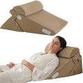 Bedluxe Wedge Pillow Set for After Surgery, Orthopedic Bed Wedge, Brown