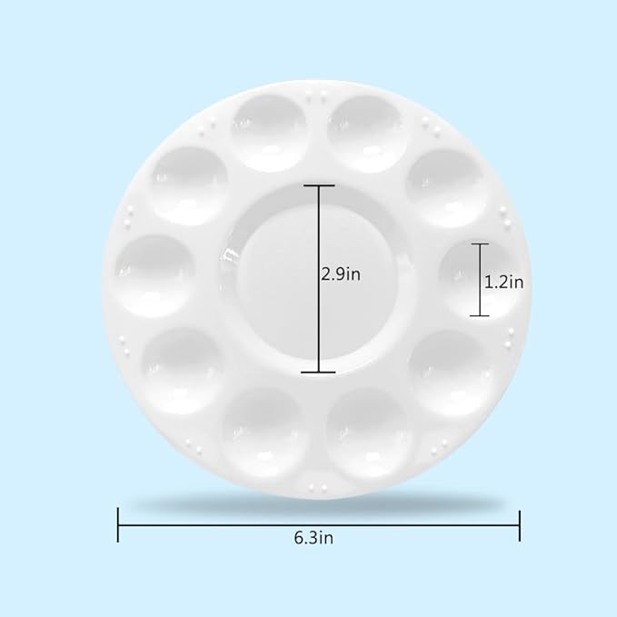 Hulameda Paint Tray Palettes, Plastic Paint Pallets for Kids or Students to Paints on School Project or Art Class-12pcs