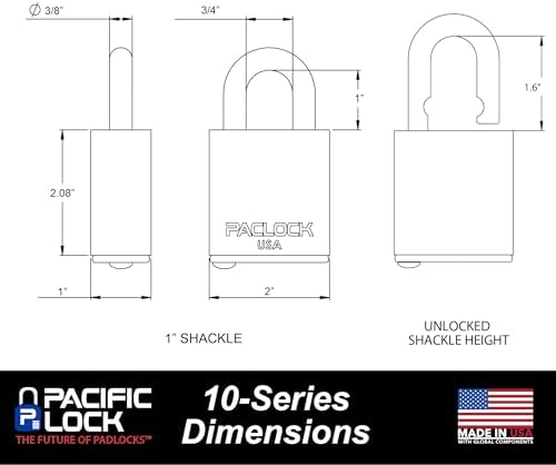 PACLOCK's 10-Series Universal Jobsite Box Lock, Standard Rekeyable (SR), Keyed Differently w/ 2 Keys, Silver