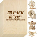 24 Pack 16 x 12 x 1/8 Inch Baltic Birch Plywood 3mm Baltic Wood Sheet, Baltic Birch Sheets for Cricut Maker, Architectural Models, Drawing Painting Wood Engraving Wood Burning Laser