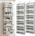 HOMELUX THEORY Over the Door Organizer, 6-Tier, 100D Fabric, Light Gray 2pc