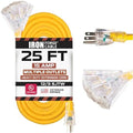 Iron Forge Cable 12 Gauge Extension Cord Multi Outlet, 25 Ft - Yellow SJTW
