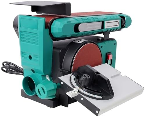 Belt and Disc Sander Combo, 4 x 36 Inch Belt Sander and 6 Inch Disc Sander, Benchtop Belt Disc Sander with 0-90° Adjustable Belt, Quick Tension Release for Woodworking, Metalworking, Plastic